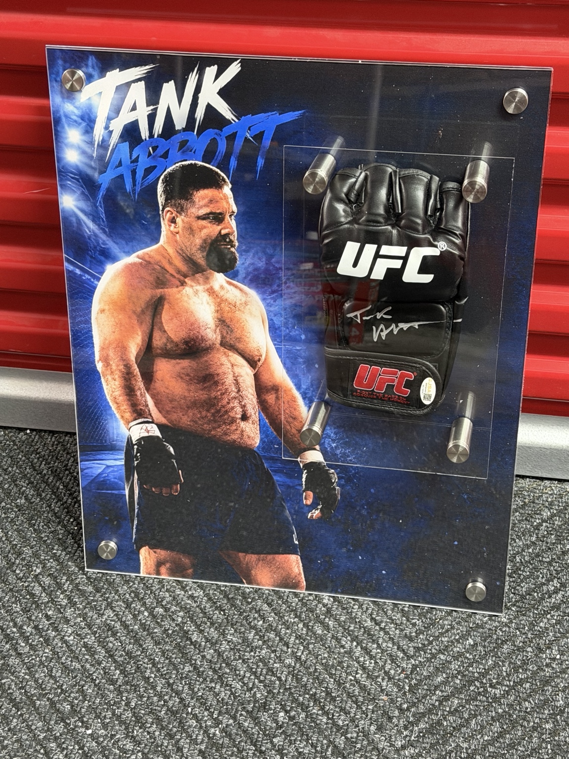 Tank Abbott — Signed Black Glove Display